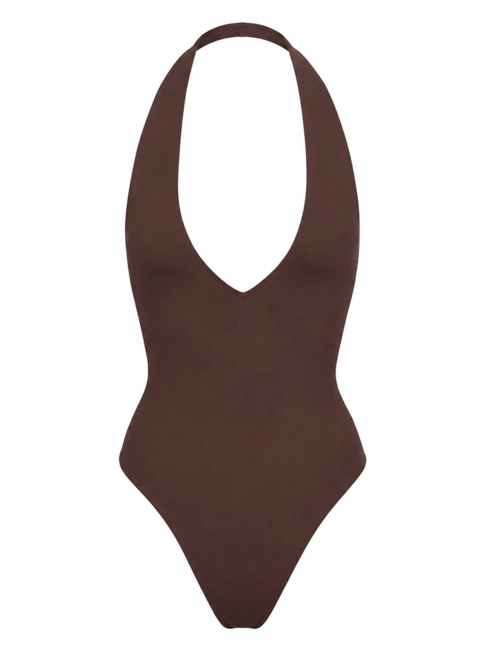 ETERNE Amelia Halter One Piece Swimsuit in Chocolate Size Small NWT